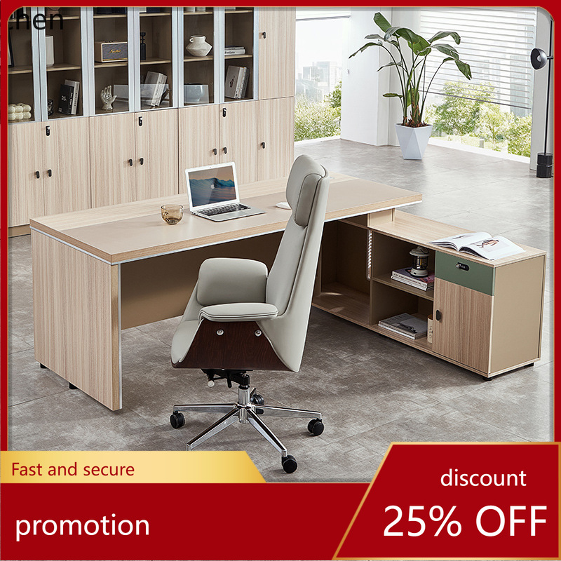 Office Furniture Set - ชุดโต๊ะทำงานและเก้าอี้สำนักงาน ZML โต๊ะทำงานผู้บริหาร เฟอร์นิเจอร์เรียบง่าย
