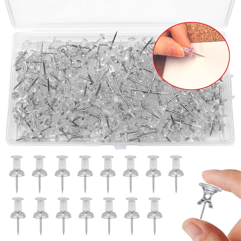 Office Furniture Online - 50/100Pcs PUSH Pins โปร่งใส Thumb Tacks