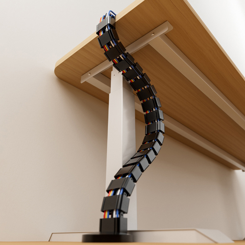 Cable Tray Under Desk - 【L】รางเก็บสายไฟใต้โต๊ะ 80 ซม. สำหรับจัดการสายไฟในสถานีงาน จัดระเบียบสายเคเบิลแบบ Snake