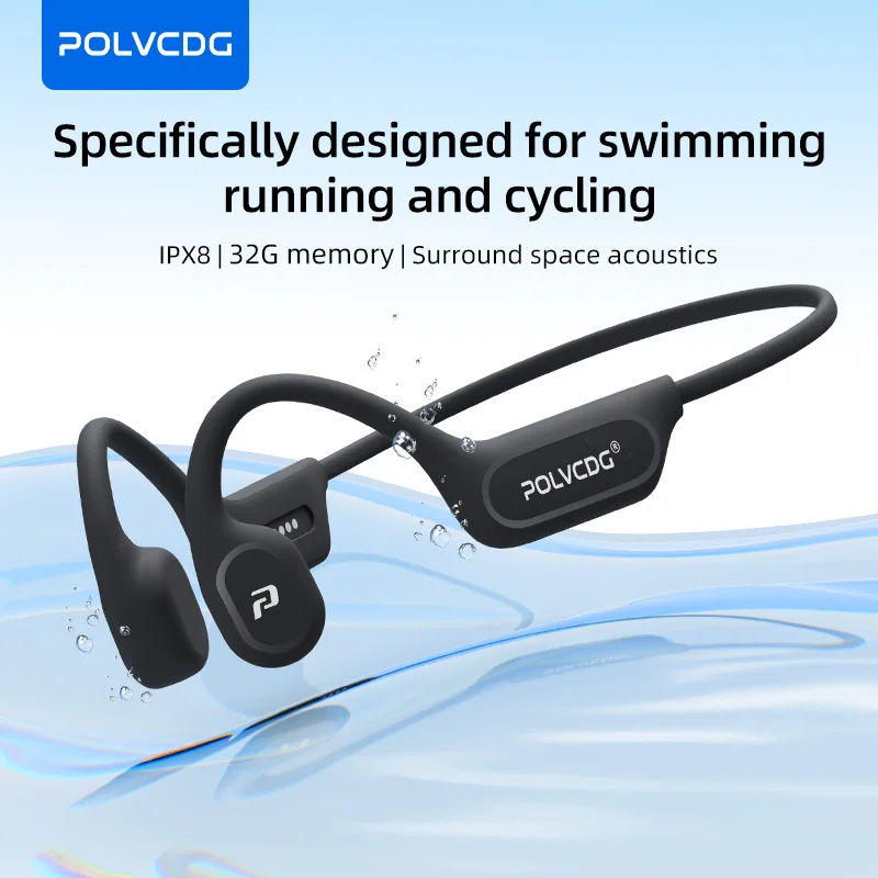 Telephone Headset Office - POLVCDG X9 หูฟังแบบนำเสียงผ่านกระดูก 32G IPX8 กันน้ำ