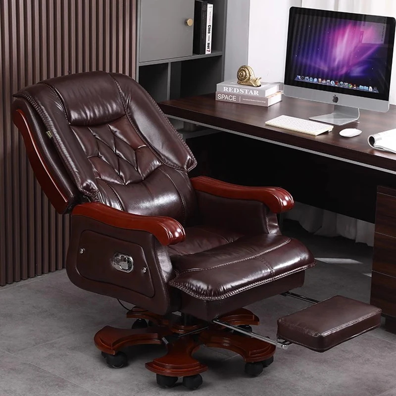 Office Furniture First - เก้าอี้หนัง First Layer Cowhide ขนาดใหญ่ธุรกิจ Reclining
