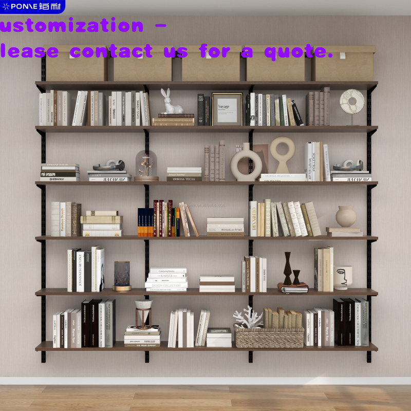 Office Furniture Set - ชั้นวางหนังสือแบบติดผนัง รุ่น Simple Design2.0M พร้อมชั้นวาง 6
