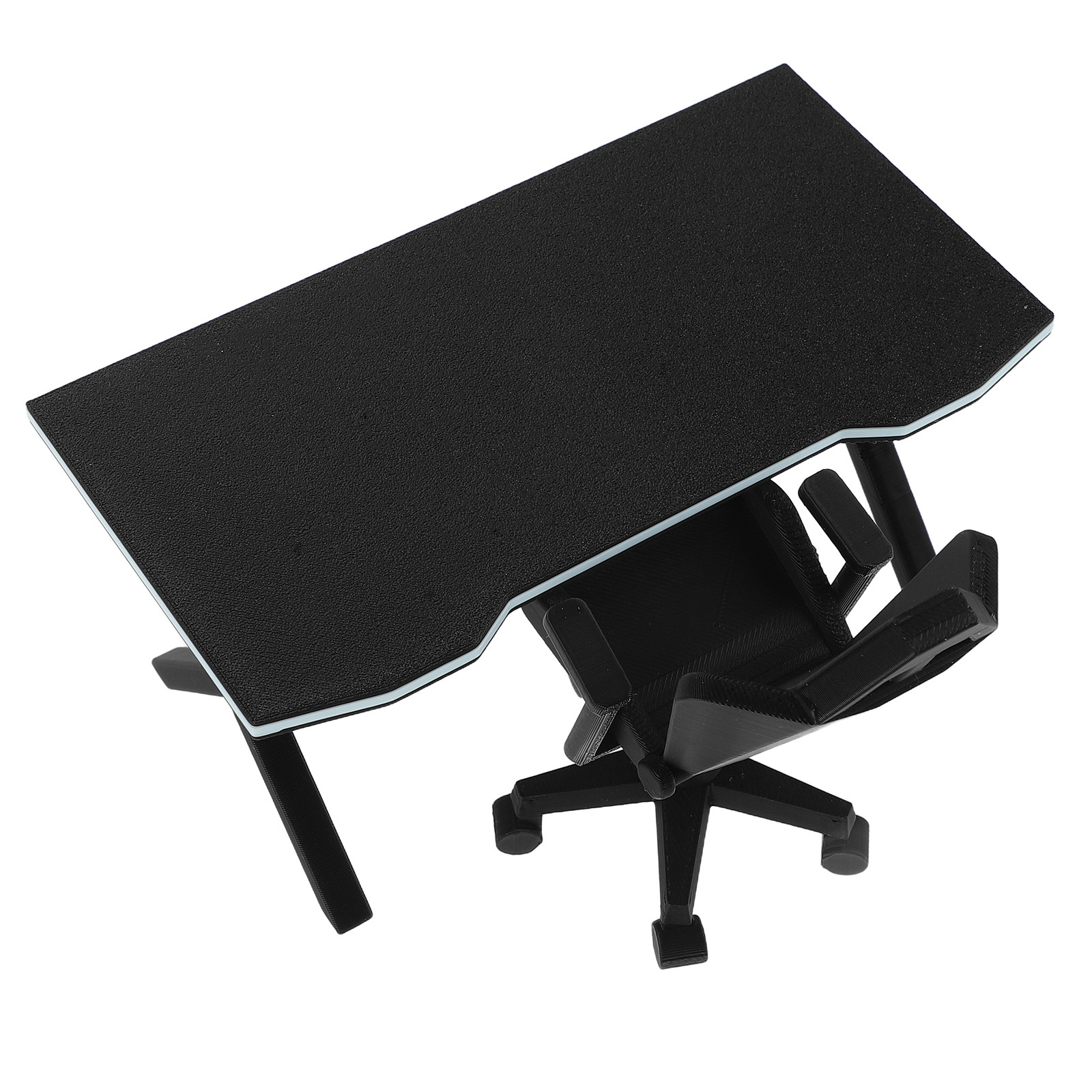 Office Furniture Set - ชุดโต๊ะเก้าอี้เกมมิ่งขนาดเล็ก 1 ชุด ขนาด 1:12 เฟอร์นิเจอร์ขนาดเล็กที่สมจริงสำหรับตกแต่งห้องตุ๊กตาและมินิออฟฟิศ