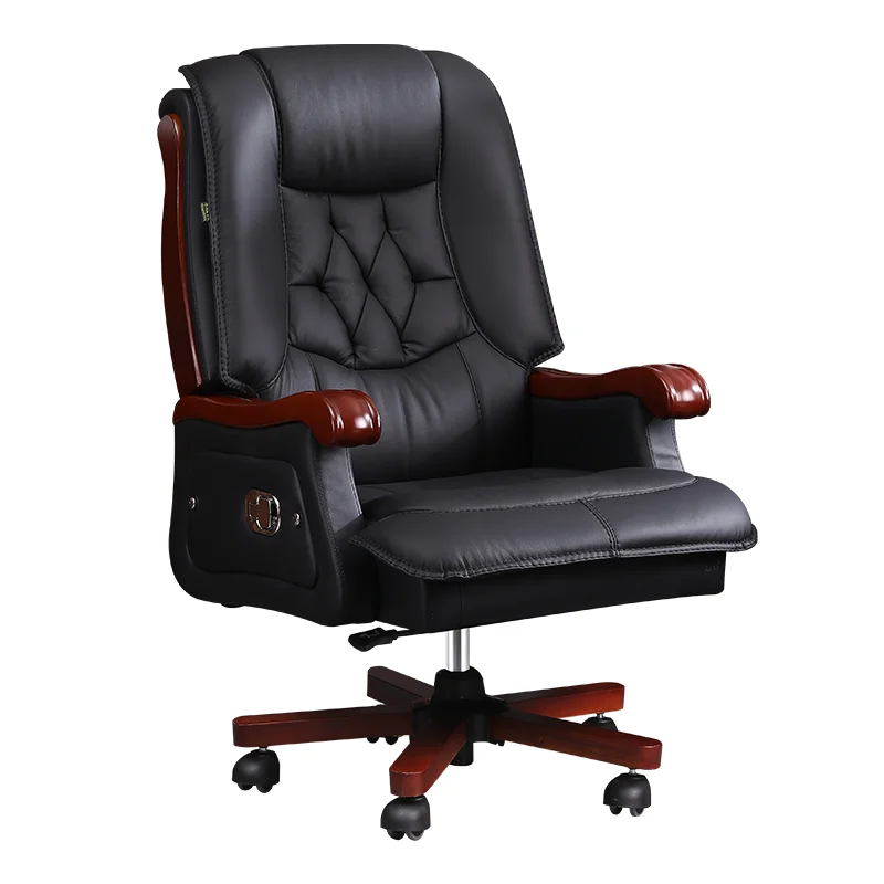 Office Furniture First - เก้าอี้หนัง หนังวัวชั้นแรก เก้าอี้สำนักงานปรับเอนขนาดใหญ่ ไม้เนื้อแข็ง เก้าอี้นวด เฟอร์นิเจอร์สำนักงาน
