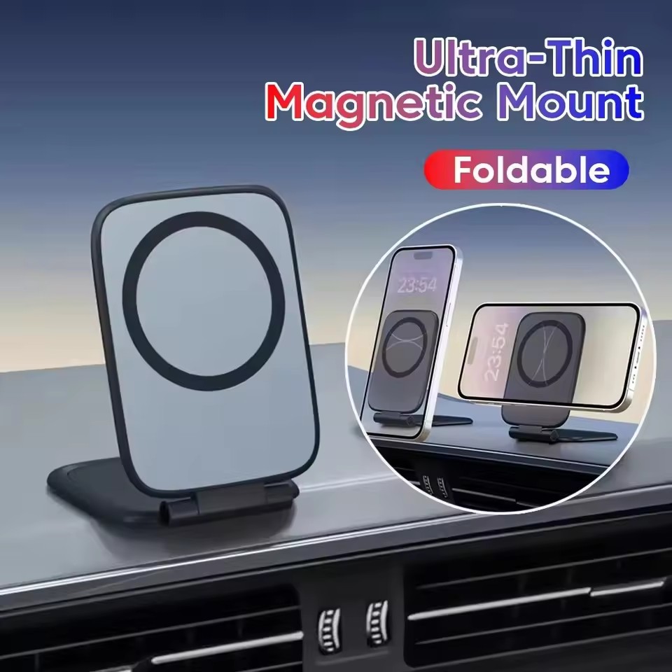 Magazine File Holder - ที่วางโทรศัพท์แม่เหล็กบางเฉียบแบบพับได้ ที่ยึดโทรศัพท์มือถือในรถยนต์แบบแม่เหล็ก แท่นวางอเนกประสงค์สำหรับนำทางในรถยนต์