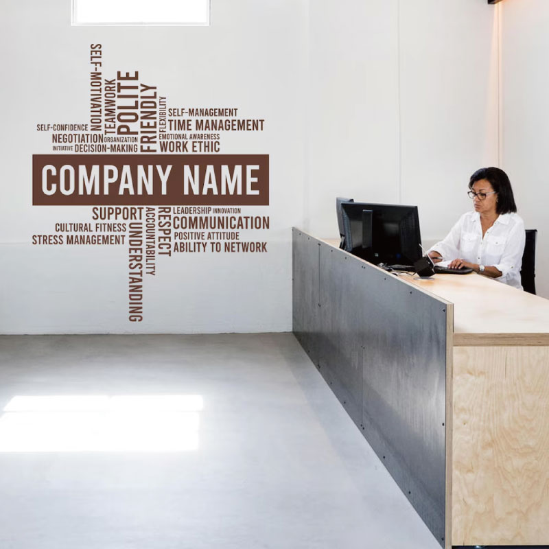 สติ๊กเกอร์ติดผนังไวนิลชื่อธุรก - Office Furniture Names บทวิจารณ์และราคา