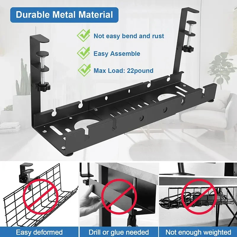 ชั้นวางของแบบยืดหดได้ใต้โต๊ะ ถ - Cable Tray Under Desk บทวิจารณ์และราคา