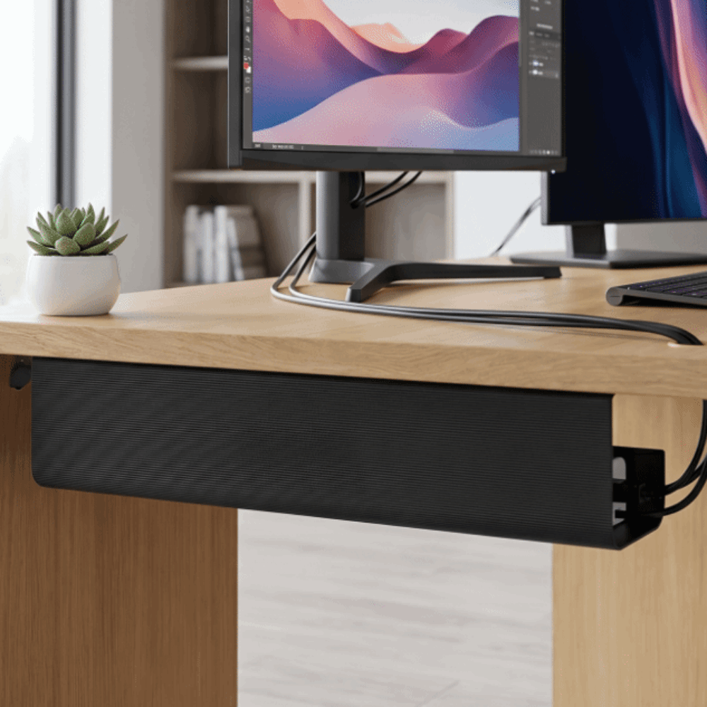 ถาดจัดสายไฟใต้โต๊ะ PVC แบบติดก - Cable Tray Under Desk บทวิจารณ์และราคา