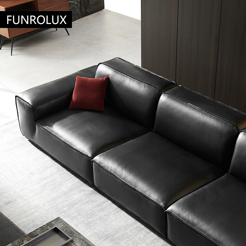 หนังวัวสีดําขนาดใหญ่โซฟาสํานัก - Office Furniture First บทวิจารณ์และราคา