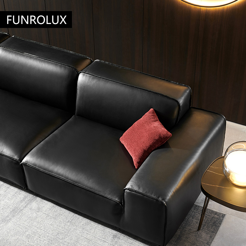 หนังวัวสีดําขนาดใหญ่โซฟาสํานัก - Office Furniture First บทวิจารณ์และราคา